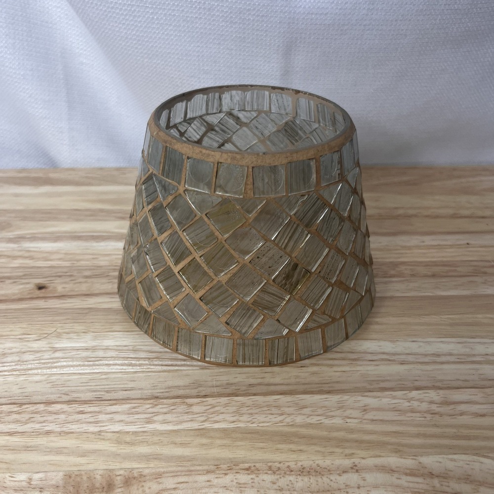 Mosaic Glass Yellow Gold Glass Candle Lamp Shade